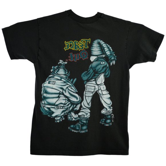 Vintage 1993 Warner Bros Shirt LARGE Bugs Bunny Taz 90's Peace Out Looney Tunes - Picture 5 of 6